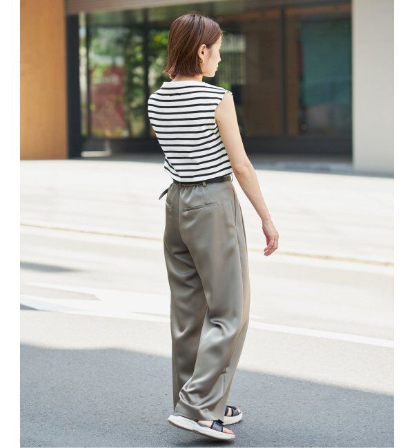 IENA「《追加》SEATTLE 度詰め ボーダー ノースリーブ」|ニット・セーター|