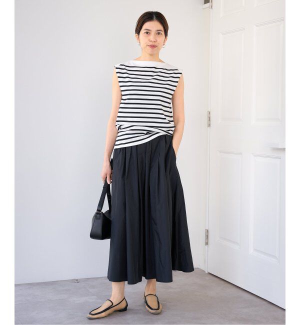 IENA「《追加》SEATTLE 度詰め ボーダー ノースリーブ」|ニット・セーター|