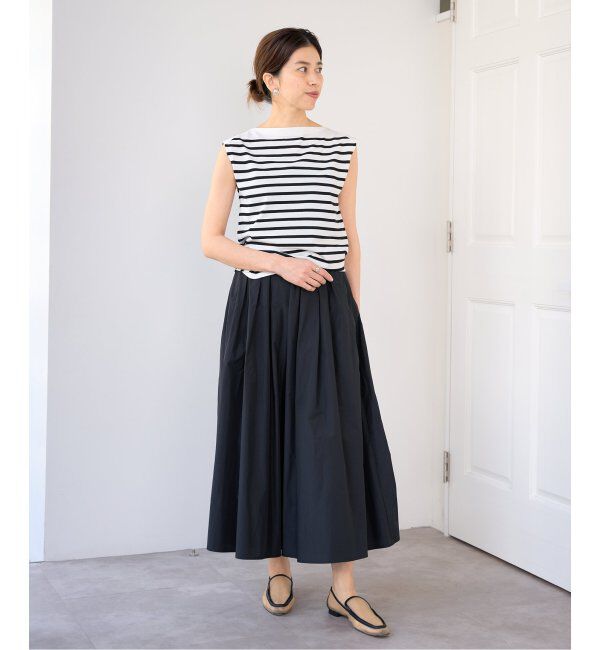 IENA「《追加》SEATTLE 度詰め ボーダー ノースリーブ」|ニット・セーター|