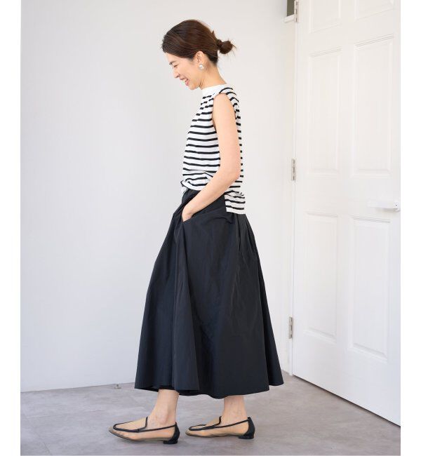 IENA「《追加》SEATTLE 度詰め ボーダー ノースリーブ」|ニット・セーター|