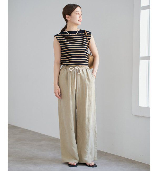 IENA「《追加》SEATTLE 度詰め ボーダー ノースリーブ」|ニット・セーター|