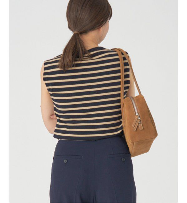 IENA「《追加》SEATTLE 度詰め ボーダー ノースリーブ」|ニット・セーター|