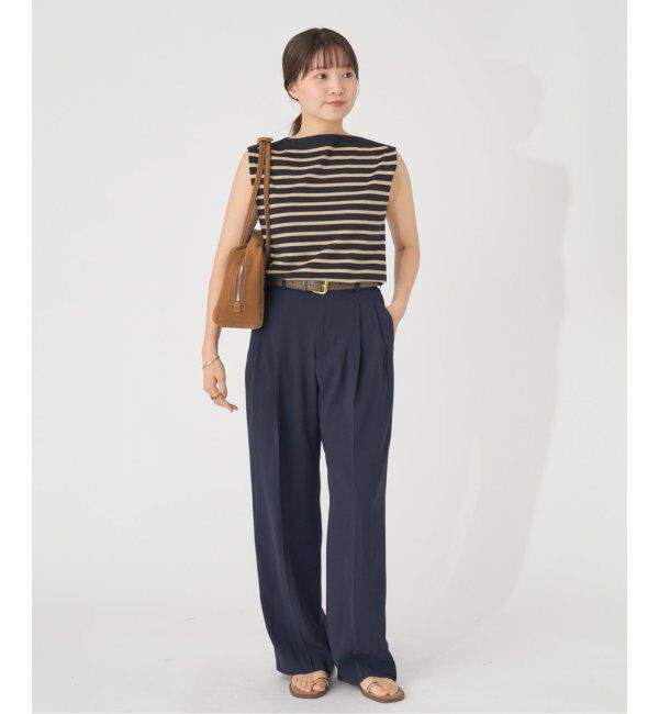 IENA「《追加》SEATTLE 度詰め ボーダー ノースリーブ」|ニット・セーター|