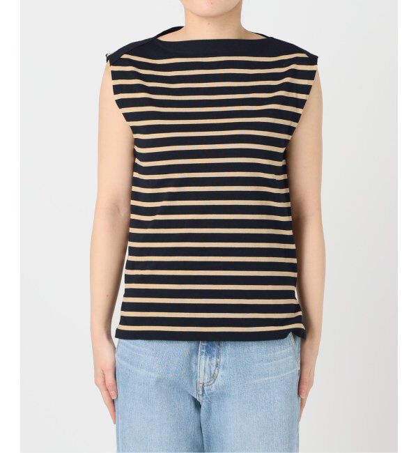 IENA「《追加》SEATTLE 度詰め ボーダー ノースリーブ」|ニット・セーター|