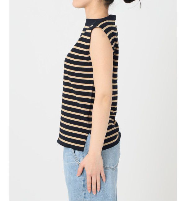 IENA「《追加》SEATTLE 度詰め ボーダー ノースリーブ」|ニット・セーター|