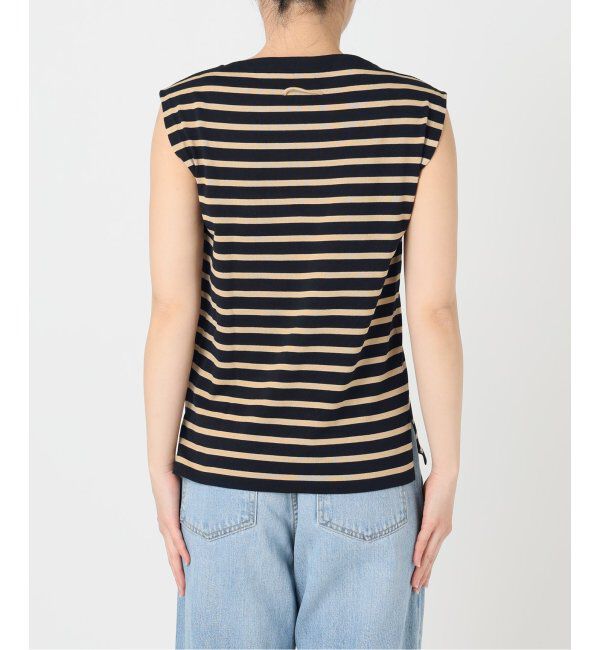 IENA「《追加》SEATTLE 度詰め ボーダー ノースリーブ」|ニット・セーター|