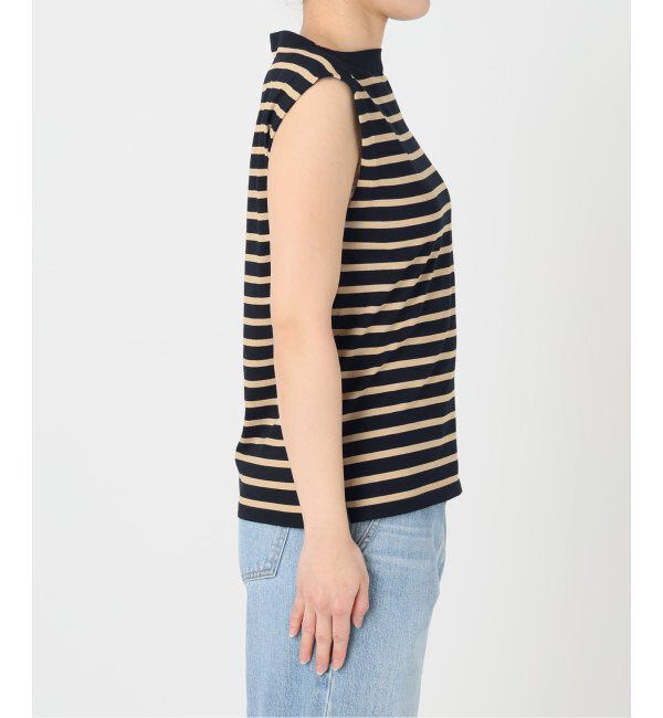 IENA「《追加》SEATTLE 度詰め ボーダー ノースリーブ」|ニット・セーター|