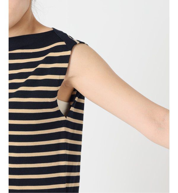 IENA「《追加》SEATTLE 度詰め ボーダー ノースリーブ」|ニット・セーター|