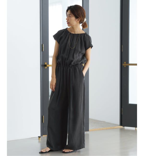 IENA「《追加3》キュプラギャザーネックオールインワン」|オールインワン|