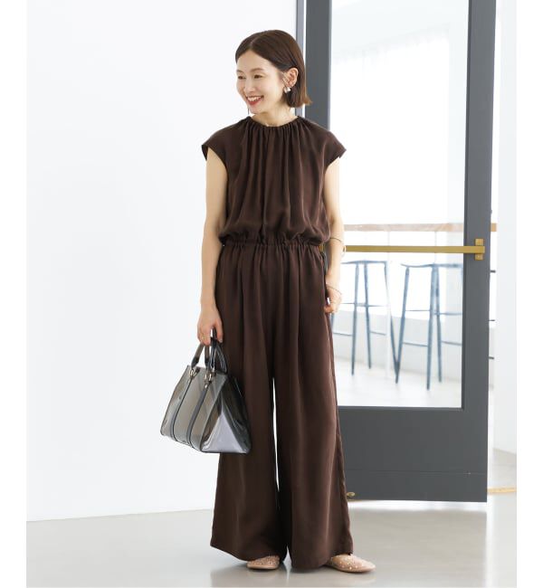 IENA「《追加3》キュプラギャザーネックオールインワン」|オールインワン|