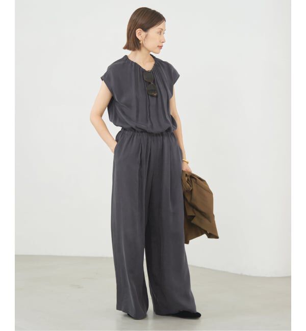 IENA「《追加3》キュプラギャザーネックオールインワン」|オールインワン|