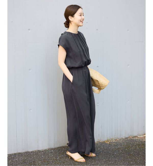 IENA「《追加3》キュプラギャザーネックオールインワン」|オールインワン|