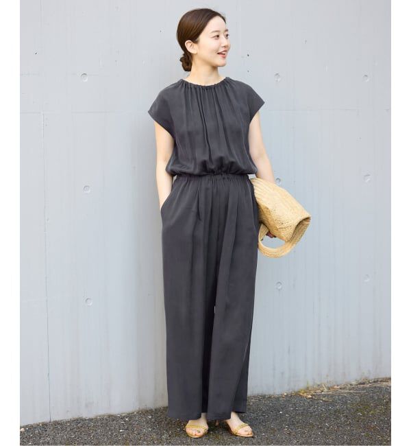 IENA「《追加3》キュプラギャザーネックオールインワン」|オールインワン|