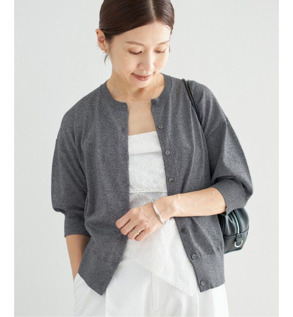 IENA「《追加3》LEVITAクルーカーディガン」|カーディガン|