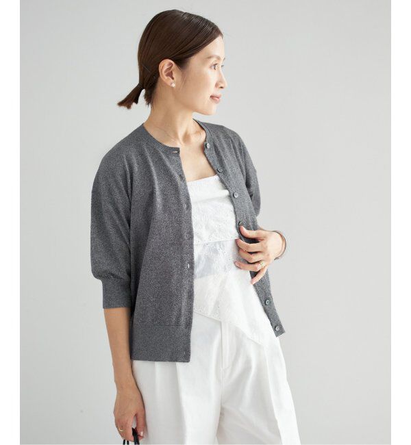 IENA「《追加3》LEVITAクルーカーディガン」|カーディガン|