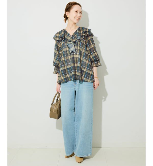 SLOBE IENA「フロントスキッパーラッフルブラウス」|シャツ・ブラウス|