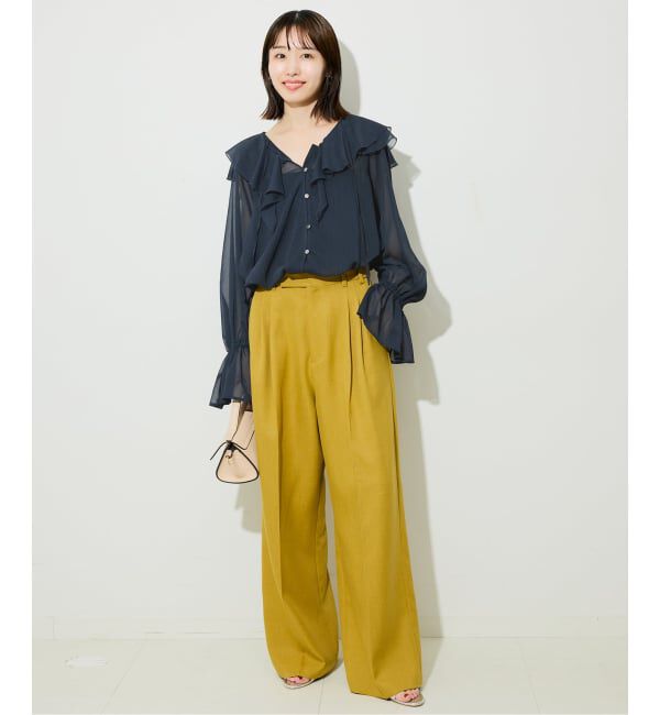 SLOBE IENA「フロントスキッパーラッフルブラウス」|シャツ・ブラウス|