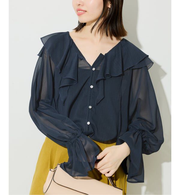 SLOBE IENA「フロントスキッパーラッフルブラウス」|シャツ・ブラウス|