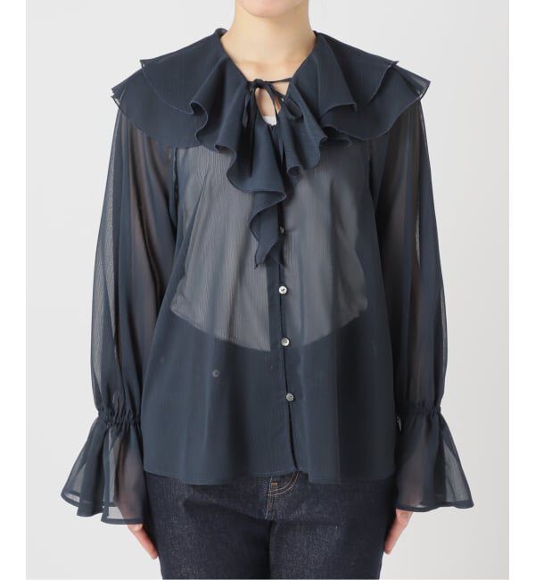 SLOBE IENA「フロントスキッパーラッフルブラウス」|シャツ・ブラウス|
