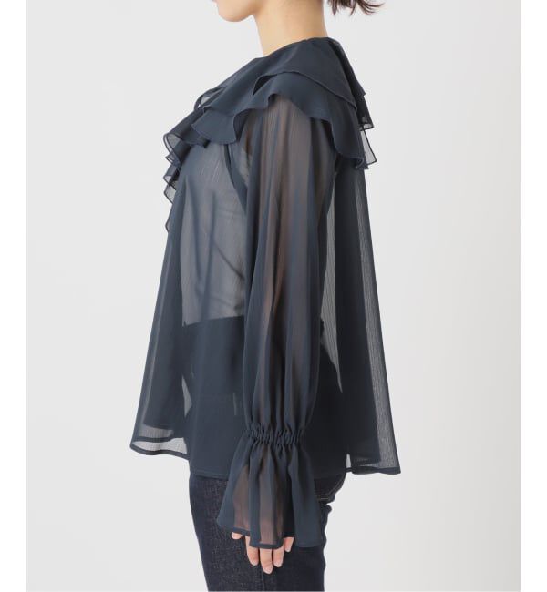 SLOBE IENA「フロントスキッパーラッフルブラウス」|シャツ・ブラウス|