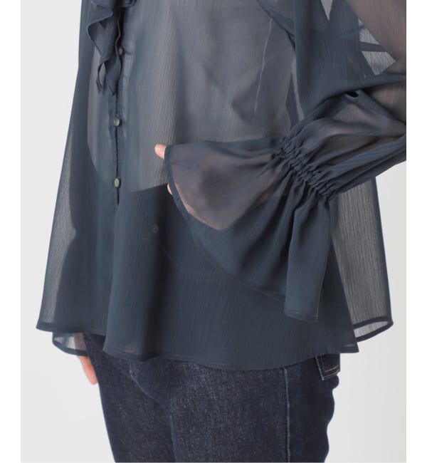 SLOBE IENA「フロントスキッパーラッフルブラウス」|シャツ・ブラウス|
