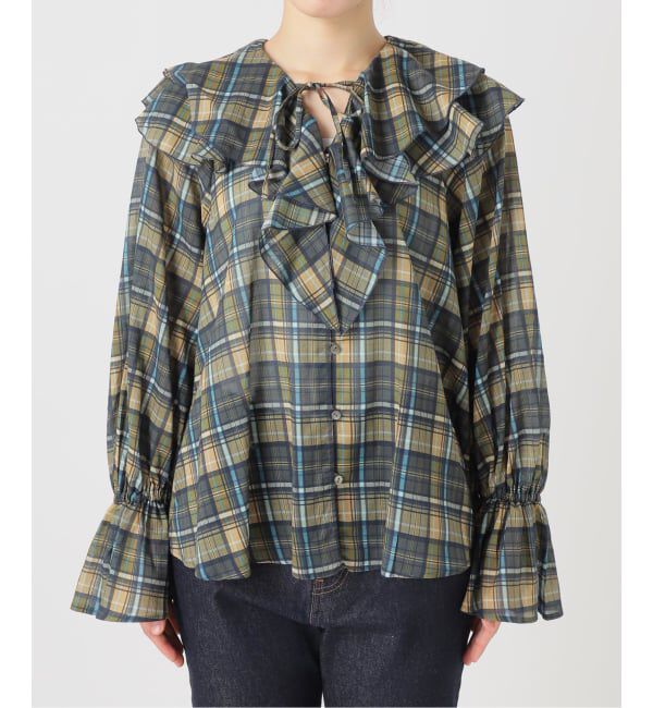 SLOBE IENA「フロントスキッパーラッフルブラウス」|シャツ・ブラウス|