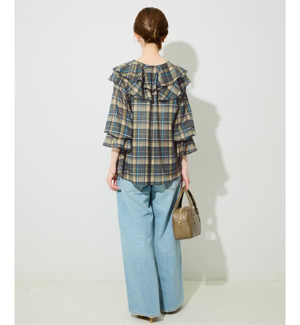 SLOBE IENA「フロントスキッパーラッフルブラウス」|シャツ・ブラウス|