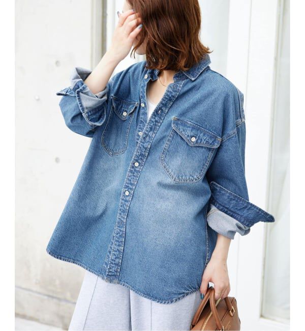SLOBE IENA「《WEB限定/追加》LE DENIM BDUデニムシャツ」|シャツ・ブラウス|