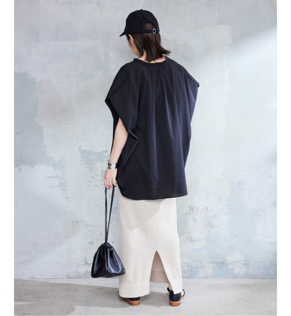 SLOBE IENA「《WEB・一部店舗限定/追加》レーヨンボイルバンドカラーブラウス」|シャツ・ブラウス|