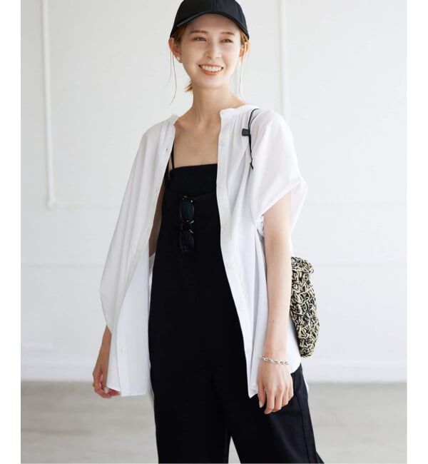 SLOBE IENA「《WEB・一部店舗限定/追加》レーヨンボイルバンドカラーブラウス」|シャツ・ブラウス|