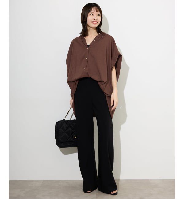 SLOBE IENA「《WEB・一部店舗限定/追加》レーヨンボイルバンドカラーブラウス」|シャツ・ブラウス|