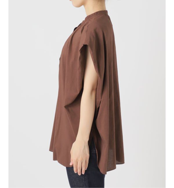 SLOBE IENA「《WEB・一部店舗限定/追加》レーヨンボイルバンドカラーブラウス」|シャツ・ブラウス|