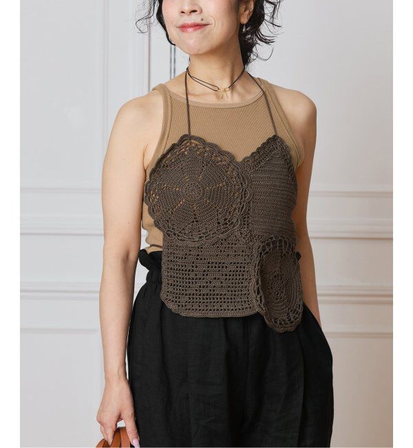 IENA LA BOUCLE「CAROUSE LAMBRA/ケラウズランブラ ボートキャミソール 251-380」|キャミソール|