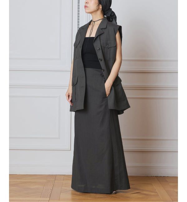 IENA LA BOUCLE「IENA LA BOUCLE ウーステッドIラインスカート」|スカート|