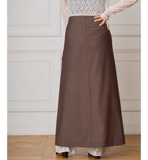 IENA LA BOUCLE「IENA LA BOUCLE ウーステッドIラインスカート」|スカート|