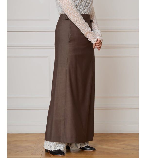 IENA LA BOUCLE「IENA LA BOUCLE ウーステッドIラインスカート」|スカート|