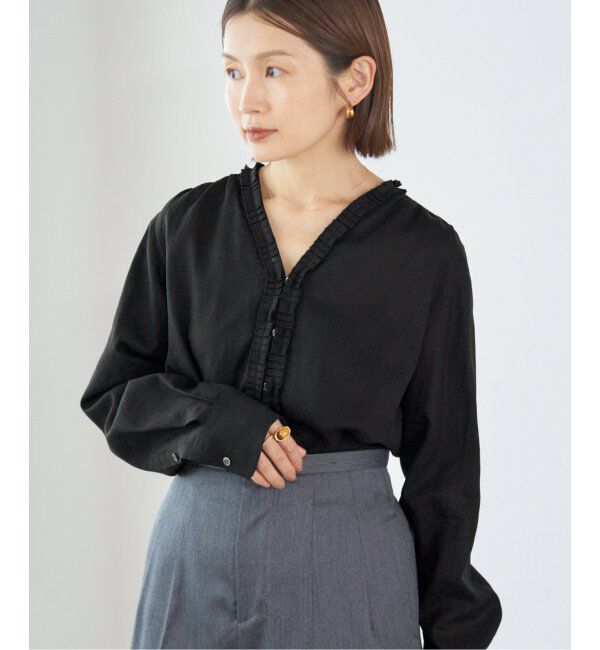 IENA「《追加》タックフリルブラウス」|シャツ・ブラウス|