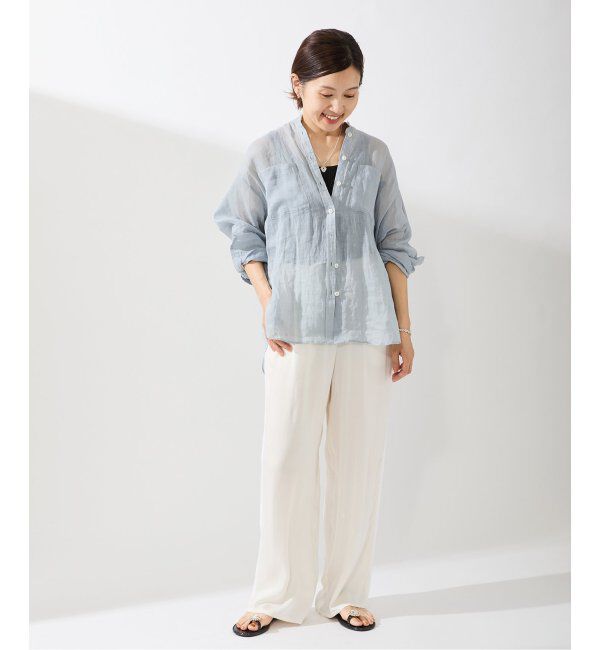 IENA「《追加》ラミーバンドカラーシャツ」|シャツ・ブラウス|