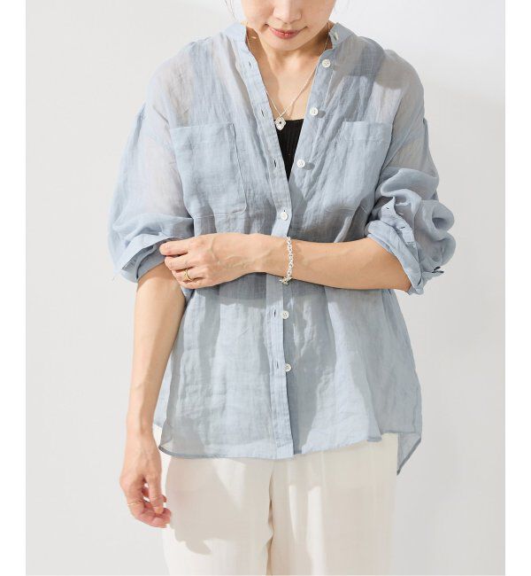 IENA「《追加》ラミーバンドカラーシャツ」|シャツ・ブラウス|