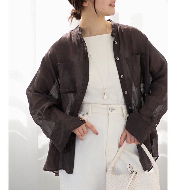 IENA「《追加》ラミーバンドカラーシャツ」|シャツ・ブラウス|