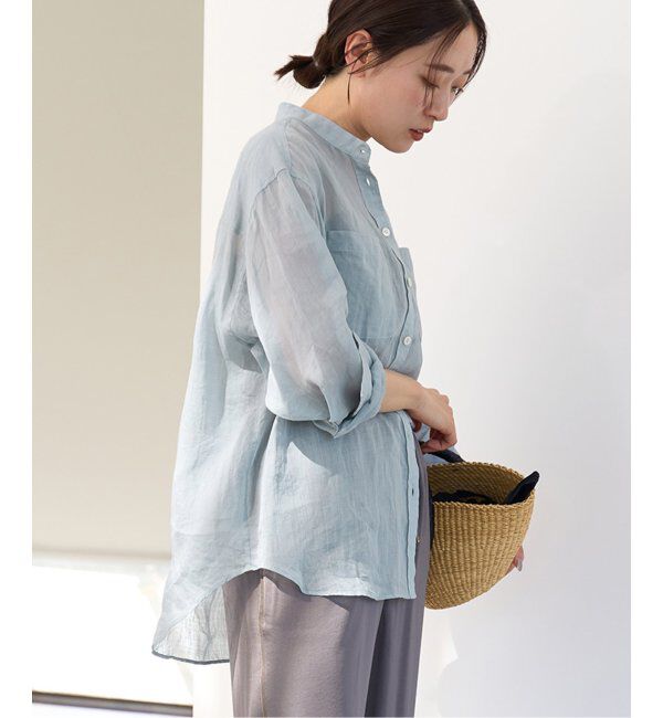 IENA「《追加》ラミーバンドカラーシャツ」|シャツ・ブラウス|