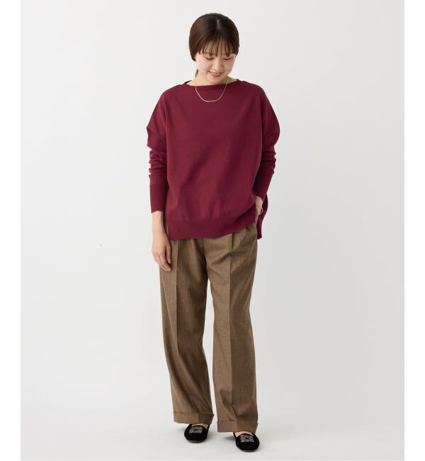 IENA「《WEB限定/追加2》コットンストレッチ NEO2 ワイド長袖プルオーバー」|ニット・セーター|