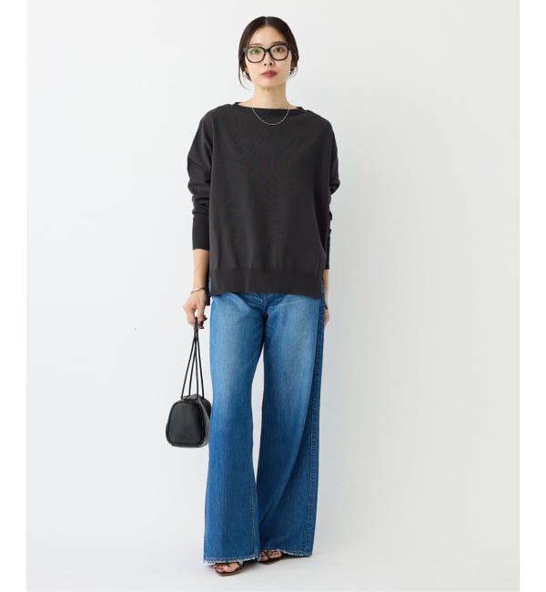 IENA「《WEB限定/追加2》コットンストレッチ NEO2 ワイド長袖プルオーバー」|ニット・セーター|