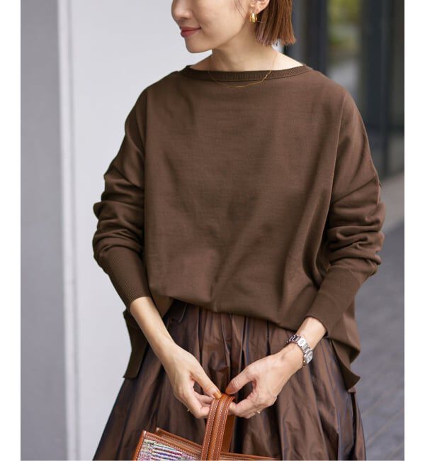 IENA「《WEB限定/追加2》コットンストレッチ NEO2 ワイド長袖プルオーバー」|ニット・セーター|