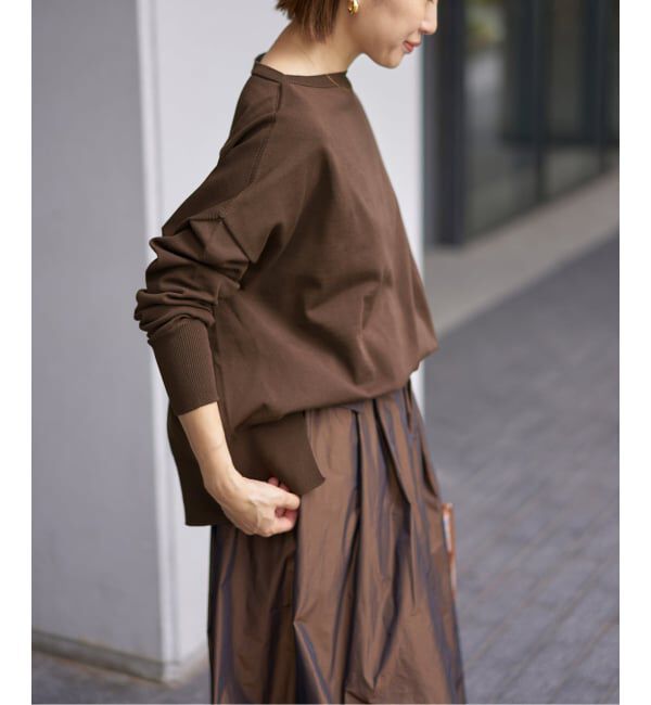 IENA「《WEB限定/追加2》コットンストレッチ NEO2 ワイド長袖プルオーバー」|ニット・セーター|