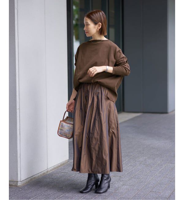 IENA「《WEB限定/追加2》コットンストレッチ NEO2 ワイド長袖プルオーバー」|ニット・セーター|