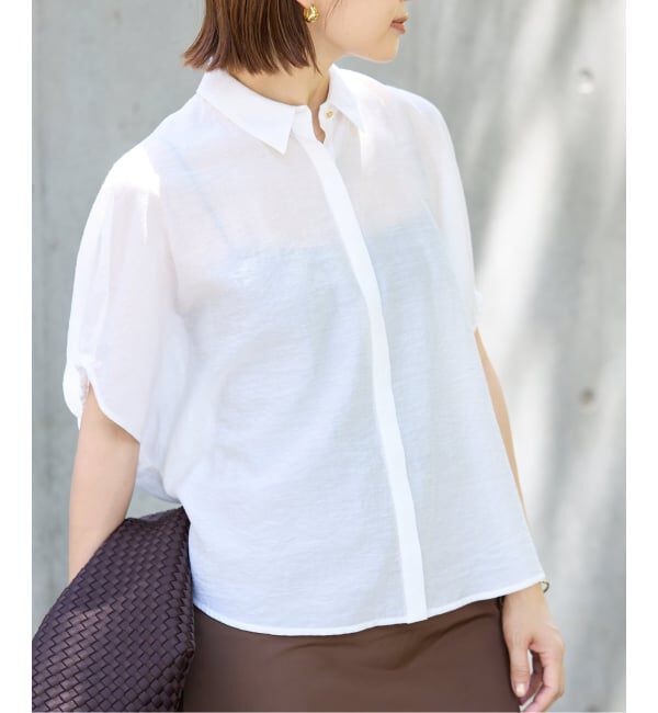 IENA「《追加》リネン混 襟付きブラウス」|シャツ・ブラウス|