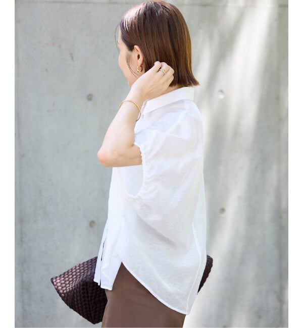 IENA「《追加》リネン混 襟付きブラウス」|シャツ・ブラウス|