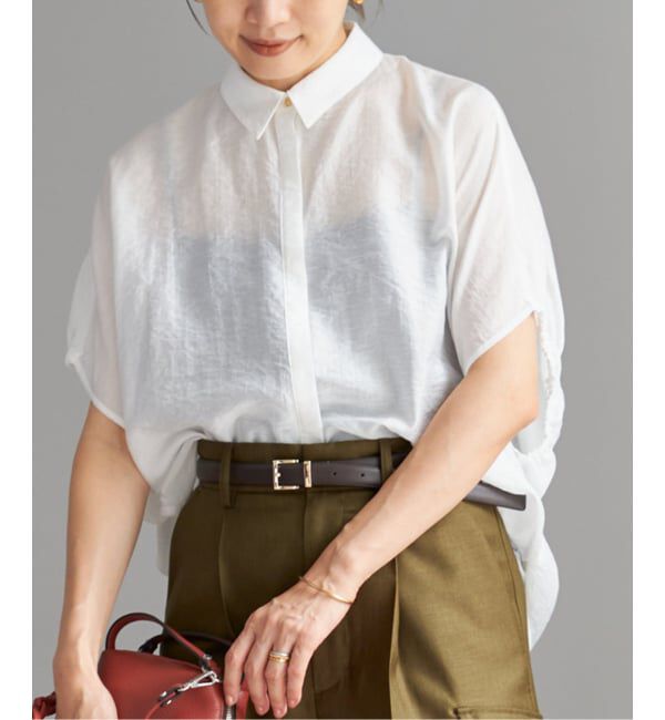 IENA「《追加》リネン混 襟付きブラウス」|シャツ・ブラウス|