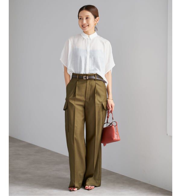 IENA「《追加》リネン混 襟付きブラウス」|シャツ・ブラウス|